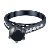 Round Natural Stone Engagement Ring