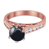 Round Natural Stone Engagement Ring