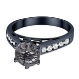 Round Natural Stone Engagement Ring