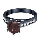 Round Natural Stone Engagement Ring