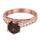 Round Natural Stone Engagement Ring