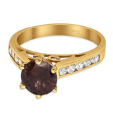 Round Natural Stone Engagement Ring