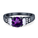 Three Stone Round Natural Stone Ring