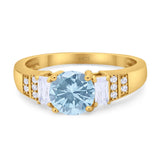 Three Stone Round Natural Stone Ring