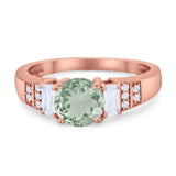 Three Stone Round Natural Stone Ring