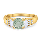 Three Stone Round Natural Stone Ring