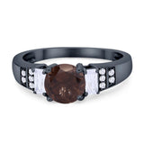 Three Stone Round Natural Stone Ring