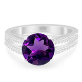 Vintage Style Round Natural Stone Ring