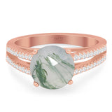 Vintage Style Round Natural Stone Ring