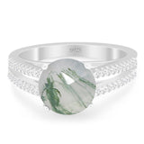 Vintage Style Round Natural Stone Ring