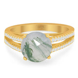 Vintage Style Round Natural Stone Ring