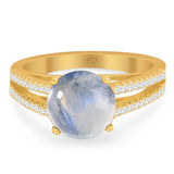 Vintage Style Round Natural Stone Ring