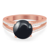 Vintage Style Round Natural Stone Ring