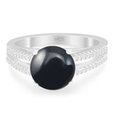 Vintage Style Round Natural Stone Ring