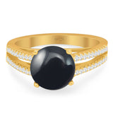 Vintage Style Round Natural Stone Ring