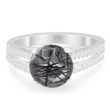 Vintage Style Round Natural Stone Ring