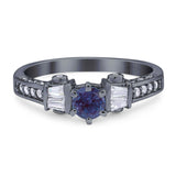 Art Deco Round Natural Stone Cocktail Ring