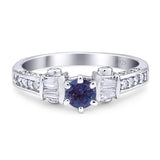 Art Deco Round Natural Stone Cocktail Ring