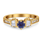 Art Deco Round Natural Stone Cocktail Ring