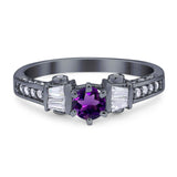 Art Deco Round Natural Stone Cocktail Ring