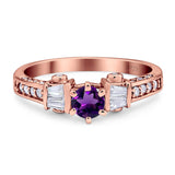 Art Deco Round Natural Stone Cocktail Ring