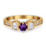 Art Deco Round Natural Stone Cocktail Ring