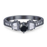 Art Deco Round Natural Stone Cocktail Ring