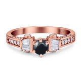 Art Deco Round Natural Stone Cocktail Ring