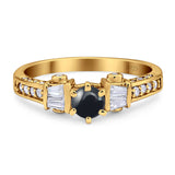 Art Deco Round Natural Stone Cocktail Ring