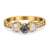 Art Deco Round Natural Stone Cocktail Ring