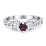 Art Deco Round Natural Stone Cocktail Ring