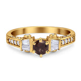 Art Deco Round Natural Stone Cocktail Ring