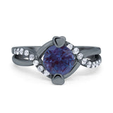 Art Deco Round Natural Stone Twisted Ring
