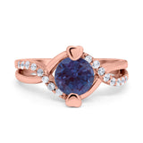 Art Deco Round Natural Stone Twisted Ring