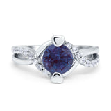 Art Deco Round Natural Stone Twisted Ring