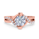 Art Deco Round Natural Stone Twisted Ring