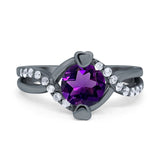 Art Deco Round Natural Stone Twisted Ring