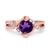 Art Deco Round Natural Stone Twisted Ring