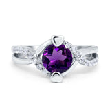 Art Deco Round Natural Stone Twisted Ring