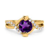 Art Deco Round Natural Stone Twisted Ring
