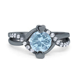 Art Deco Round Natural Stone Twisted Ring