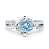 Art Deco Round Natural Stone Twisted Ring