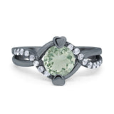 Art Deco Round Natural Stone Twisted Ring