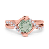 Art Deco Round Natural Stone Twisted Ring