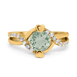 Art Deco Round Natural Stone Twisted Ring