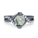 Art Deco Round Natural Stone Twisted Ring