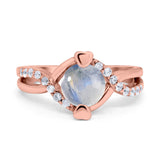 Art Deco Round Natural Stone Twisted Ring
