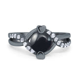 Art Deco Round Natural Stone Twisted Ring