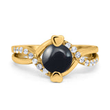 Art Deco Round Natural Stone Twisted Ring