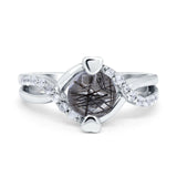 Art Deco Round Natural Stone Twisted Ring
